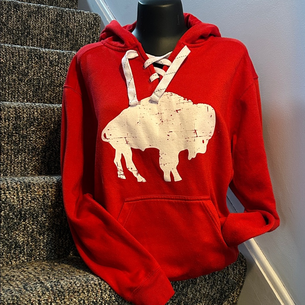 Buffalo Bills Throwback Red Hoodie, size small